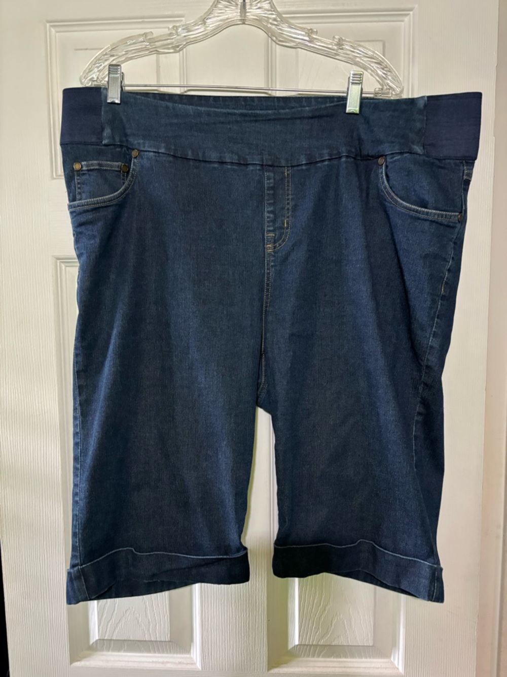 Woman Within Navy Blue Denim Shorts